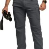 Men's Active Flex Tactical Pants, Water Resistant Lightweight Stretch Cargo Work Hiking Pants