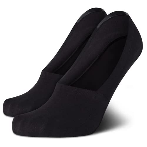 Men's Socks - Non-Slip Ultra Low Cut Liner Socks with Silicon Heel Grip (2 Pack)