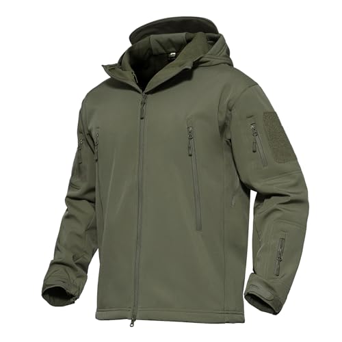 311y5VvNypL.jpg Men's Tactical Jacket 7 Pockets Performance Fleece Lined Water Resistant Ski Snow Soft Shell Winter Coats