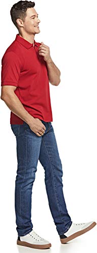 Men's Cotton Pique Polo Shirts, Classic Fit Short Sleeve Solid Casual Shirts, Performance Stretch Golf Shirt