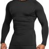 Men's Thermal Long Sleeve Compression Shirts, Athletic Base Layer Top, Winter Gear Running T-Shirt
