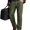 Men's Winter Fleece Lined Pants, Water-Resistant Outdoor Stretch Work Pants, Windproof Casual Pants with Pockets