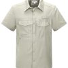 Men's Fishing Shirts Lightweight Cool Quick Dry Sun Protection UV Short Sleeve Shirt for Casual Hiking Safari Travel