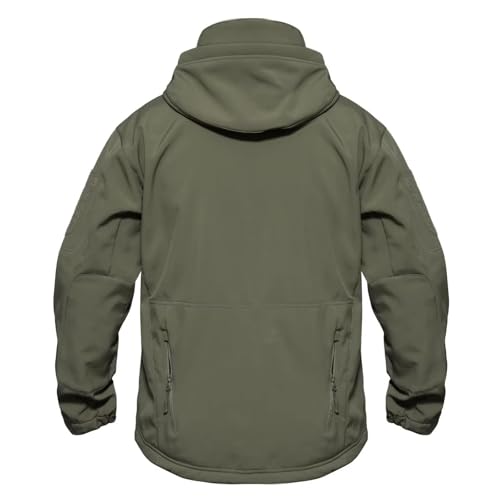 31Btx8L5OL.jpg Men's Tactical Jacket 7 Pockets Performance Fleece Lined Water Resistant Ski Snow Soft Shell Winter Coats