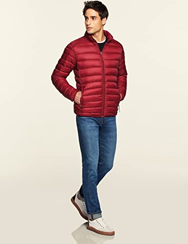Men's Lightweight Packable Accent Puffer Jacket, Water-Resistant Winter Jackets