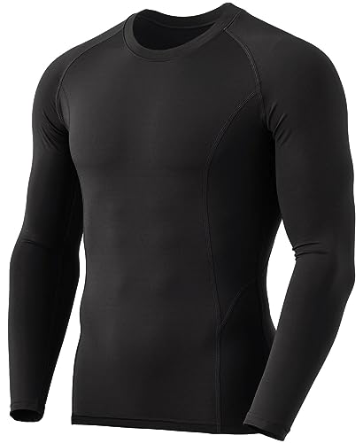 Men's Thermal Long Sleeve Compression Shirts, Athletic Base Layer Top, Winter Gear Running T-Shirt
