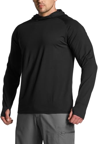 Men's UPF50+ Sun Protection Shirts, Quick Dry Long Sleeve Rash Guard, Athletic Running Workout Fishing Cooling Shirts