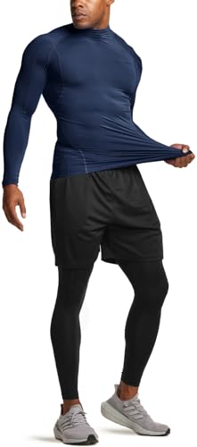 31HedF9gcOL.jpg Men's UPF 50+ Mock Long Sleeve Compression Shirts, Athletic Workout Shirt, Base Layer for Water Sports