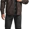31I7HwMxMsL.jpg Men's Flannel Lined Shirt Jackets, Long Sleeved Rugged Plaid Cotton Brushed Suede Shirt Jacket