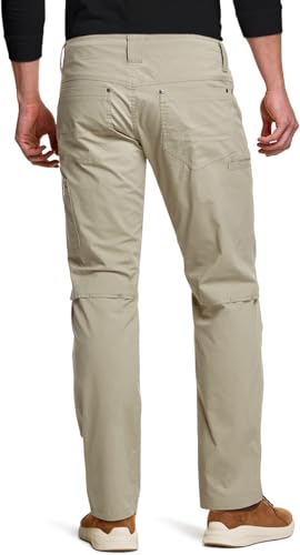 Men's Vent Stretch Pants, Quick Dry Lightweight Casual Cargo Pants, Water Resistant Straight-Fit Utility Work Pants