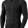 Men's Thermal V-Neck Long Sleeve Compression Shirts, Athletic Base Layer Top, Winter Gear Running T-Shirt