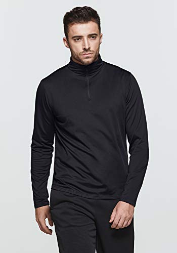 Men's Quarter Zip Thermal Pullover Shirts, Winter Fleece Lined Lightweight Running Sweatshirt