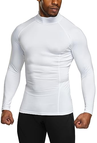 Men's Thermal Long Sleeve Compression Shirts, Mock/Turtleneck Winter Sports Running Base Layer Top