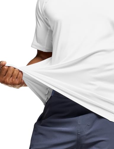 Men's Rashguard Swim Shirts, UPF 50+ Protection Quick Dry, Stretch Comfort Fit, Flatlock Seams, Outdoor & Water Sports