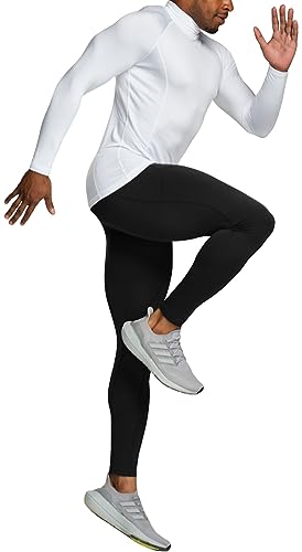 Men's Thermal Long Sleeve Compression Shirts, Mock/Turtleneck Winter Sports Running Base Layer Top