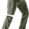 Men's Convertible Cargo Tactical Pants, Water Resistant Outdoor Hiking Pants, Zip Off Lightweight Stretch Work Pants