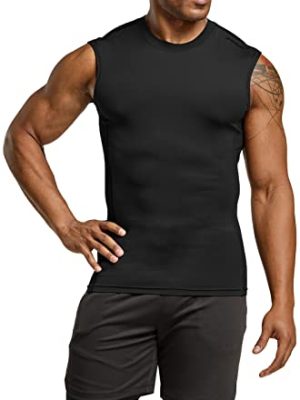 Men's Sleeveless Workout Shirts, Dry Fit Running Compression Cutoff Shirts, Athletic Training Tank Top