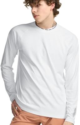 Men's Rashguard Swim Shirts, UPF 50+ Cool Running Workout Loose-Fit Long Sleeve