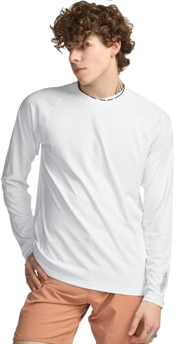 Men's Rashguard Swim Shirts, UPF 50+ Cool Running Workout Loose-Fit Long Sleeve