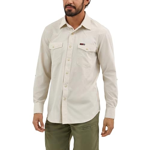 Wrangler Men's Short Sleeve  Drover Utility Shirt 112360557 (US, Alpha, X-Large, Regular, Regular, Pelican)