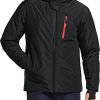 Men's Winter Ski Jacket, Waterproof Warm Insulated Snow Coats, Cold Weather Windproof Snowboard Jacket with Hood