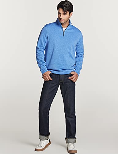 31RVTjy7ZfL.jpg Men's Quarter Zip Thermal Fleece Lined Sweater, Winter Lightweight Soft Pullover Collar Sweatshirt