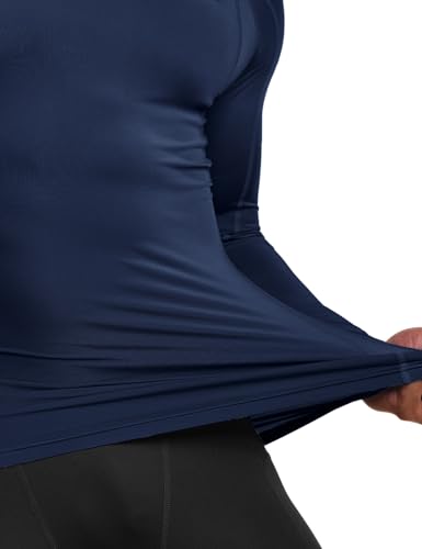31V-5klpRvL.jpg Men's UPF 50+ Mock Long Sleeve Compression Shirts, Athletic Workout Shirt, Base Layer for Water Sports