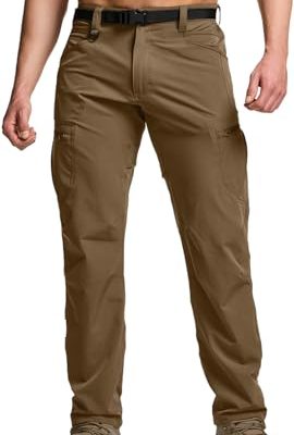 Men's Quick Dry Tactical Pants, Water Resistant Outdoor Pants, Lightweight Stretch Cargo Work Hiking Pants