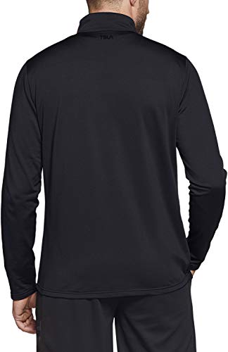 Men's Quarter Zip Thermal Pullover Shirts, Winter Fleece Lined Lightweight Running Sweatshirt