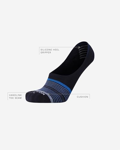 Mens No Show Socks - 2 Pack Breathable Cotton Invisible Liner Low Cut Socks for Men with Heel Grip (Sizes: 7-12)