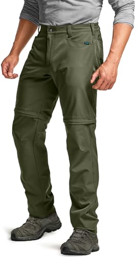 Men's Convertible Cargo Tactical Pants, Water Resistant Outdoor Hiking Pants, Zip Off Lightweight Stretch Work Pants