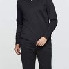 Men's Quarter Zip Thermal Pullover Shirts, Winter Fleece Lined Lightweight Running Sweatshirt