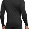 Men's Thermal V-Neck Long Sleeve Compression Shirts, Athletic Base Layer Top, Winter Gear Running T-Shirt