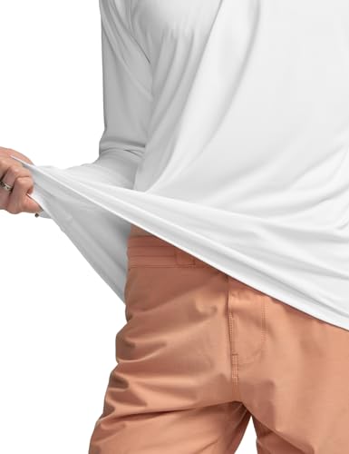 Men's Rashguard Swim Shirts, UPF 50+ Cool Running Workout Loose-Fit Long Sleeve