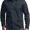 Men's Long Sleeve Tactical Shirts, Ripstop Military Work Shirts, UPF 50+ Breathable Button Down Outdoor Hiking Shirt