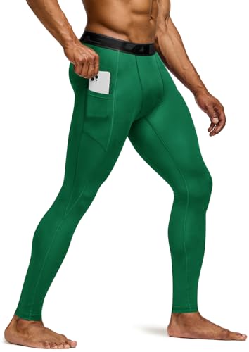 Men's Compression Pants, Cool Dry Athletic Workout Running Leggings Tights with Pockets