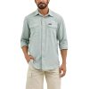by Wrangler Men's Western Drover Button-Down Shirt, Iceberg Green