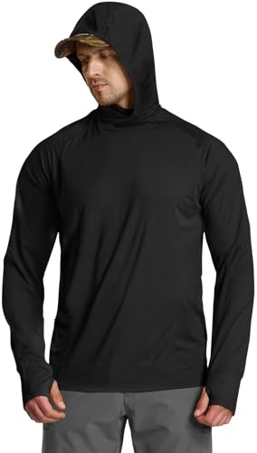 Men's UPF50+ Sun Protection Shirts, Quick Dry Long Sleeve Rash Guard, Athletic Running Workout Fishing Cooling Shirts