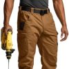Men's Quick Dry Work Pants, Water Resistant Outdoor Tactical Pants, Lightweight Stretch Cargo Hiking Pants