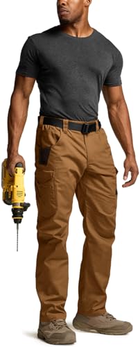 Men's Quick Dry Work Pants, Water Resistant Outdoor Tactical Pants, Lightweight Stretch Cargo Hiking Pants