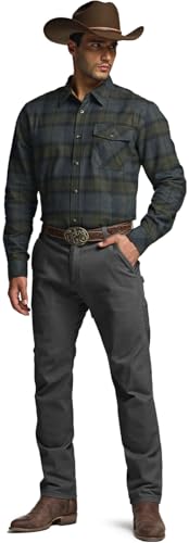 Men's All Cotton Flannel Shirt, Long Sleeve Casual Button Down Plaid Shirt, Brushed Soft Outdoor Tactical Work Shirts