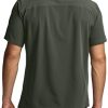 Men's Short Sleeve Tactical Shirts, UPF 50+ Ripstop Military Work Shirts, Breathable Button Down Outdoor Hiking Shirt