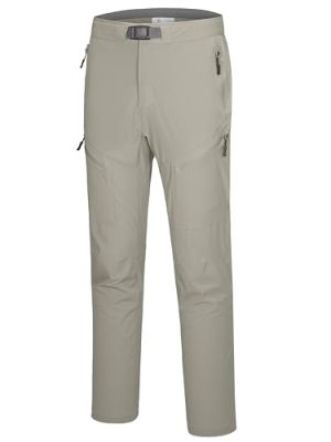 Men's Lightweight Fishing Pants with Belt 5 Zip Pockets Waterproof Quick-Dry Travel Hiking Outdoor Pants