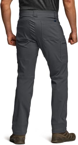 Men's Active Flex Tactical Pants, Water Resistant Lightweight Stretch Cargo Work Hiking Pants