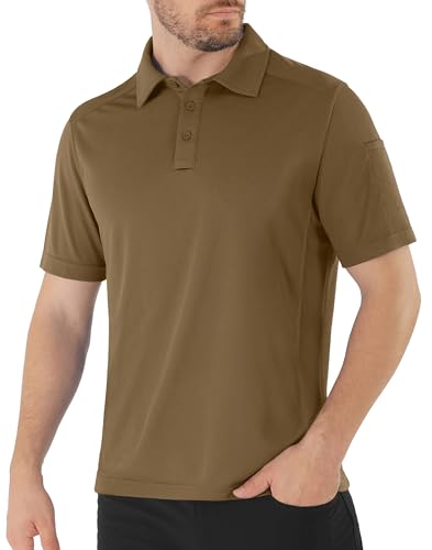 31xSLBJFHPL.jpg Men's Polo Shirts Quick Dry Performance Tactical Shirt Collared Golf Shirts Short Sleeve Casual Work Polos