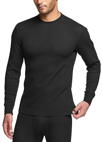 31xoHc0ttML.jpg Men's Long Sleeve Thermal Underwear Tops, Midweight Waffle Shirt, Winter Cold Weather Thermal Shirts