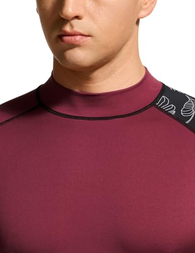 Men's UPF 50+ Long Sleeve Rash Guard, UV/SPF Quick Dry Swim Shirt, Water Surf Swimming Shirts