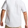 41-nU9gppnL.jpg Men's Performance Fishing Shirt, Outdoor Recreation Short Sleeve Shirt, UPF 50+ Breathable Button Down Shirts