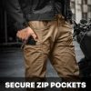 Men's Flex Lightweight Joggers, Elastic Waist Drawstring Casual Pants, Tapered Fit Water Resistant Outdoor Cargo Pants