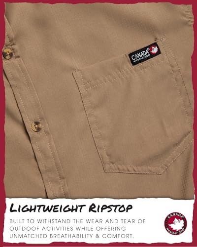410bopEUBwL.jpg Men's Button Down Shirt - Breathable Mesh Lined Casual Ripstop Long and Short Sleeve Shirt (Sizes: S-XXL)